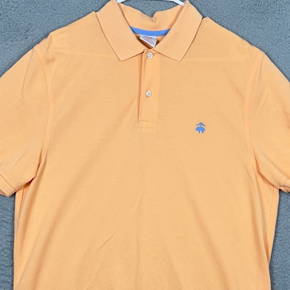 Brooks Brothers Performance Polo Shirt Mens Large Orange Original Fit Rugby Logo